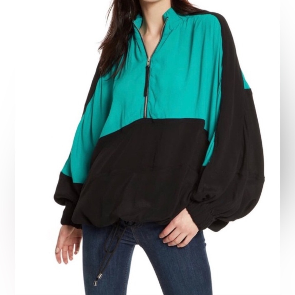 Free People Teal and Black Jacket